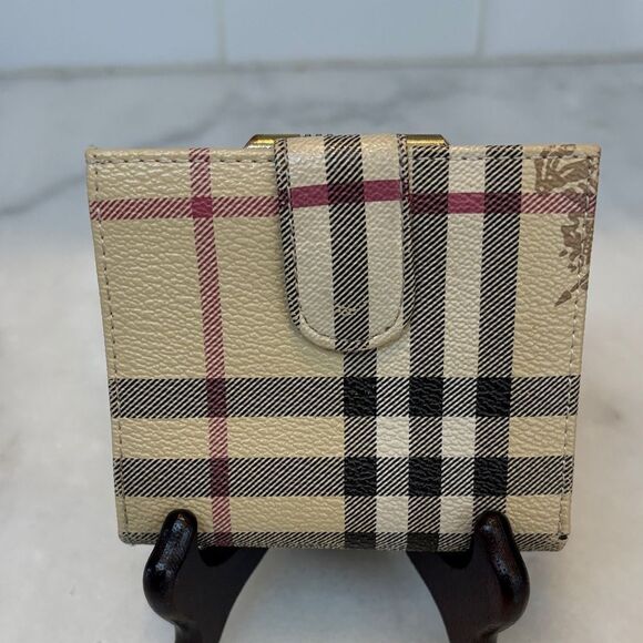 Burberry Vintage Haymarket Check Knight Insignia Bifold Wallet - HTF - Picture 4 of 16